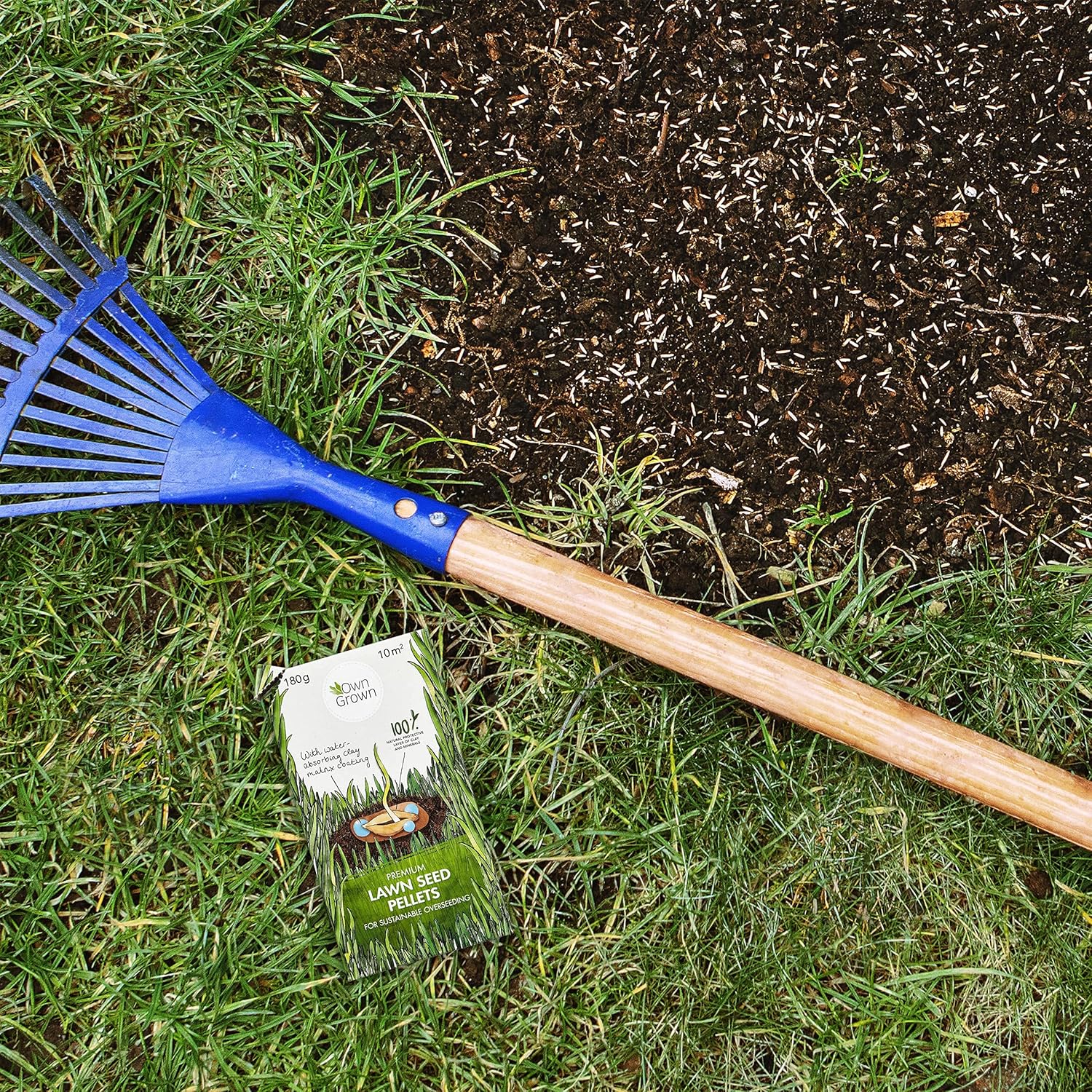 Lawn Seed Pellets: Lawn Repair Grass Seeds 180g à 10m² – Bird Resistant Grass Seed – Lawn Seeds Fast Growing