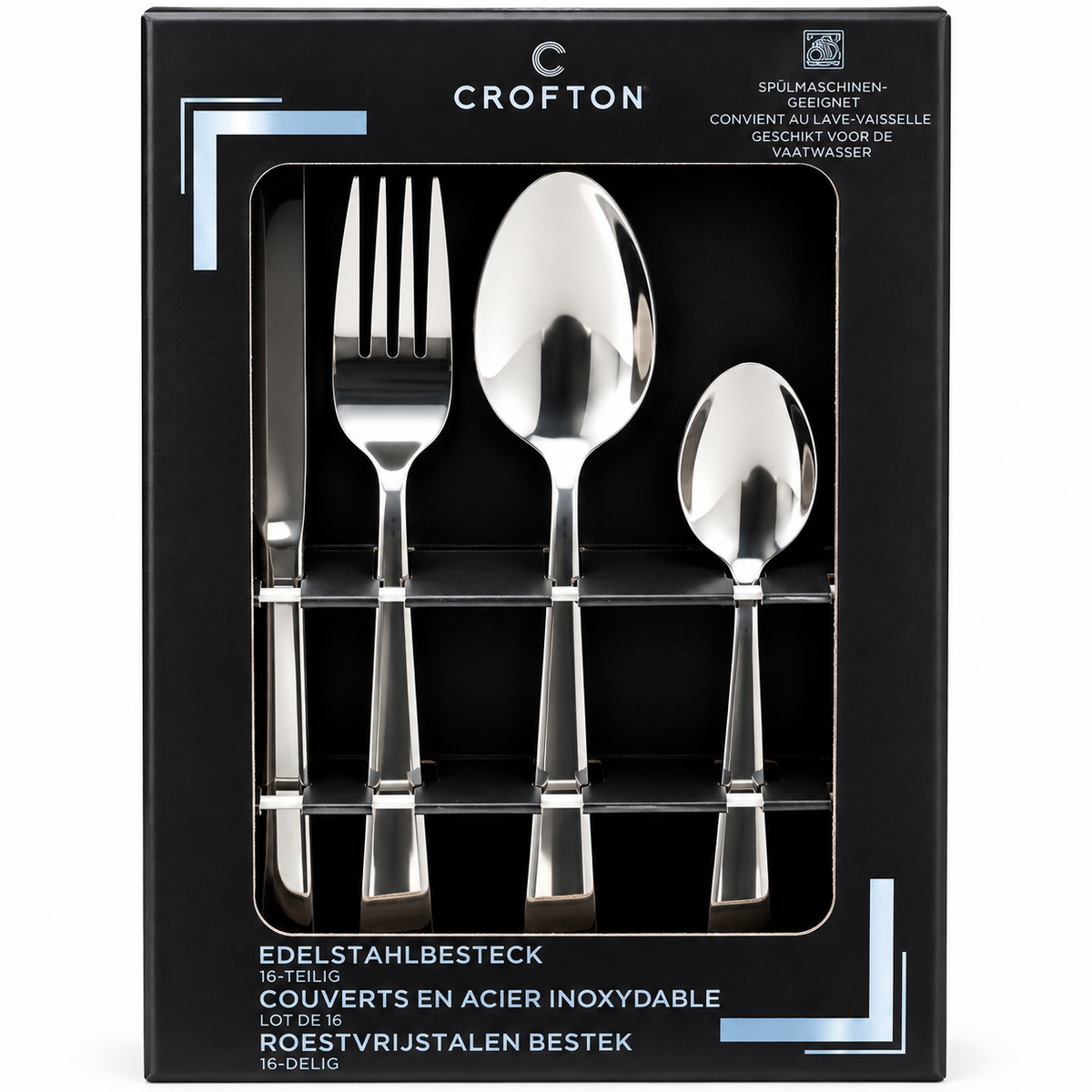 Crofton 16-Piece Stainless Steel Cutlery Set – 3 Colours Available