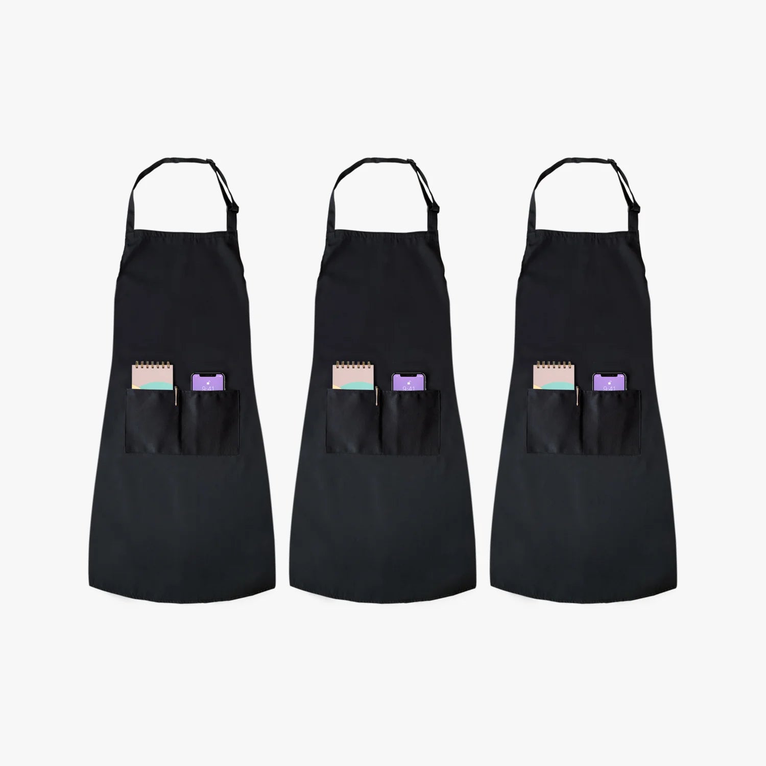 Joejis Black Apron - 3 Piece Set