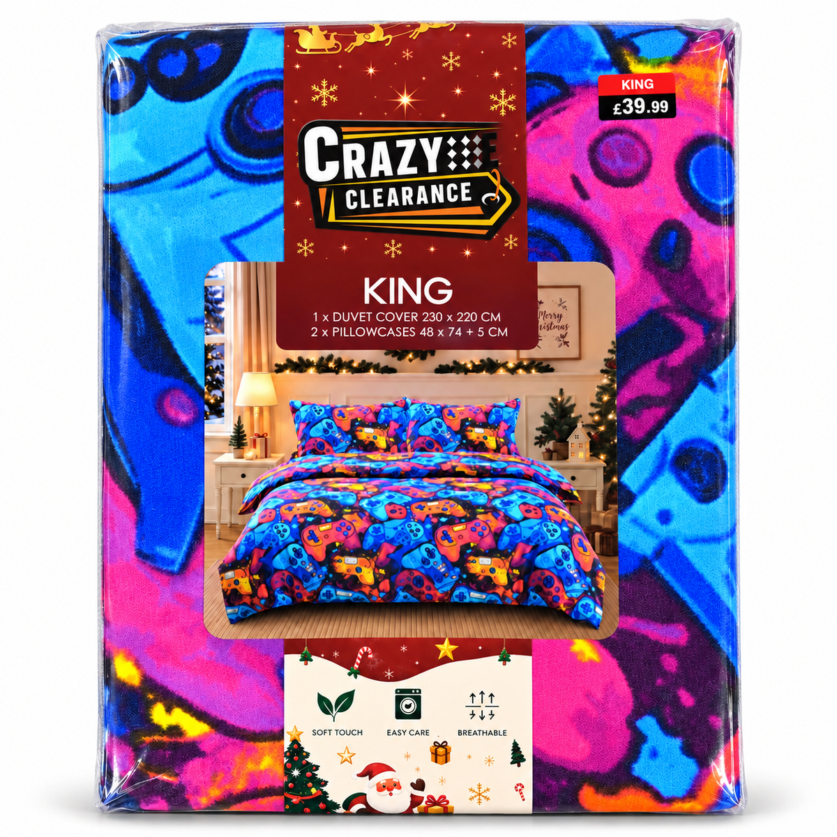 Christmas Duvets,Single,Double & King Size Duvet Cover Set – 3 Piece| 11 Different Designs