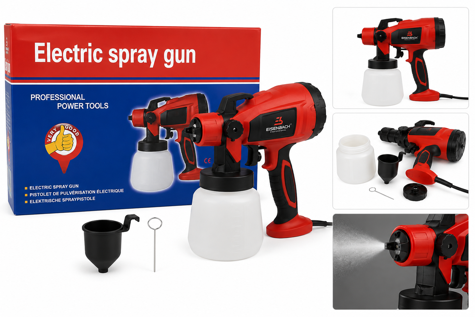 Electric Paint Spray Gun – Handheld Professional Power Tool with Paint Container