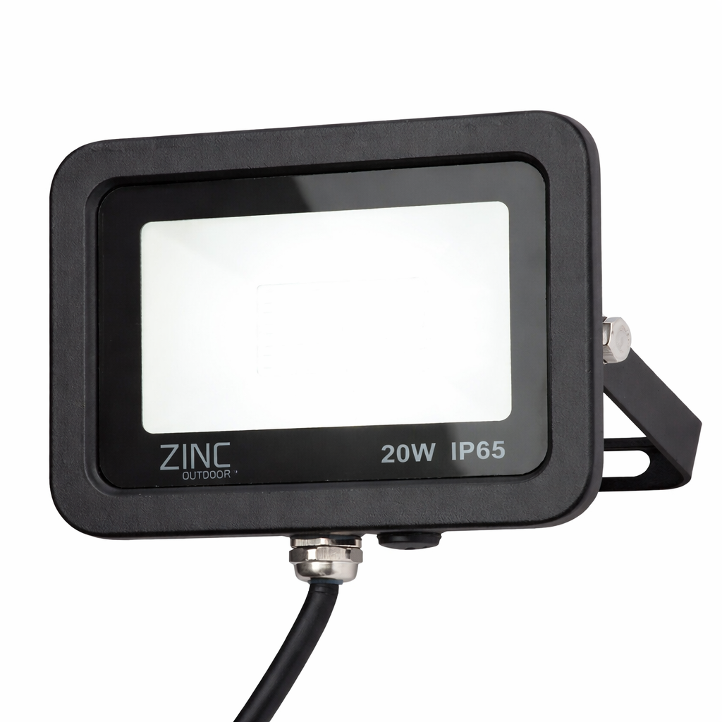 20W LED Slimline Floodlight IP65 – Outdoor Security Light 6500K Daylight – Black