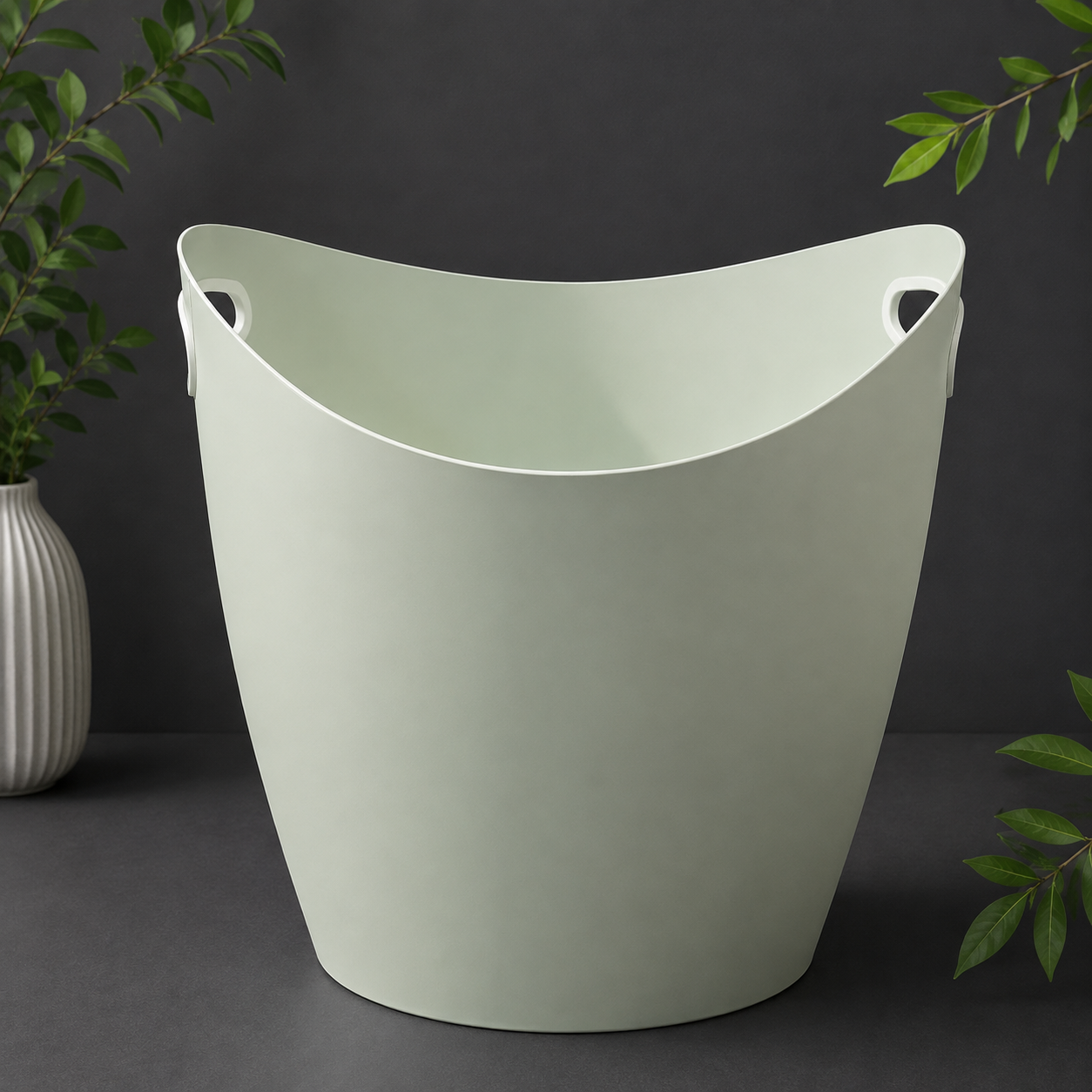 LAUNDRY BASKETS WITH PERFECT GRIP HANDLES - WHITE/SEA GREEN