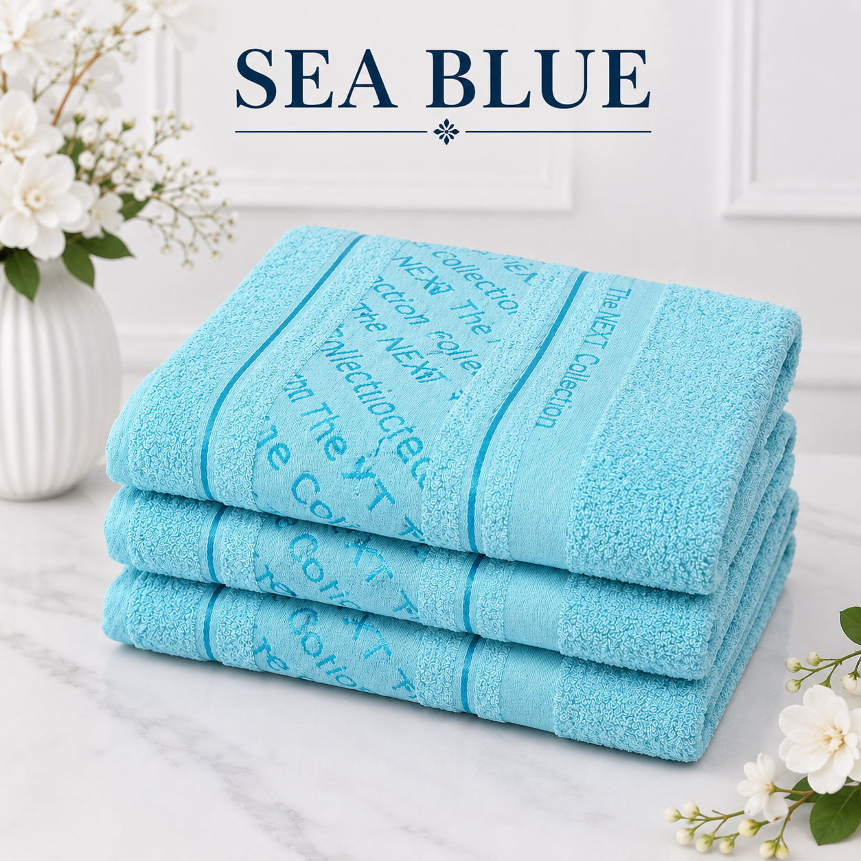 BOSS BATH SHEETS IN 8 DIFFERENT COLORS - SET OF 3/PACK (90cm*150cm) - EGYPTIAN COMBED 100%COTTON