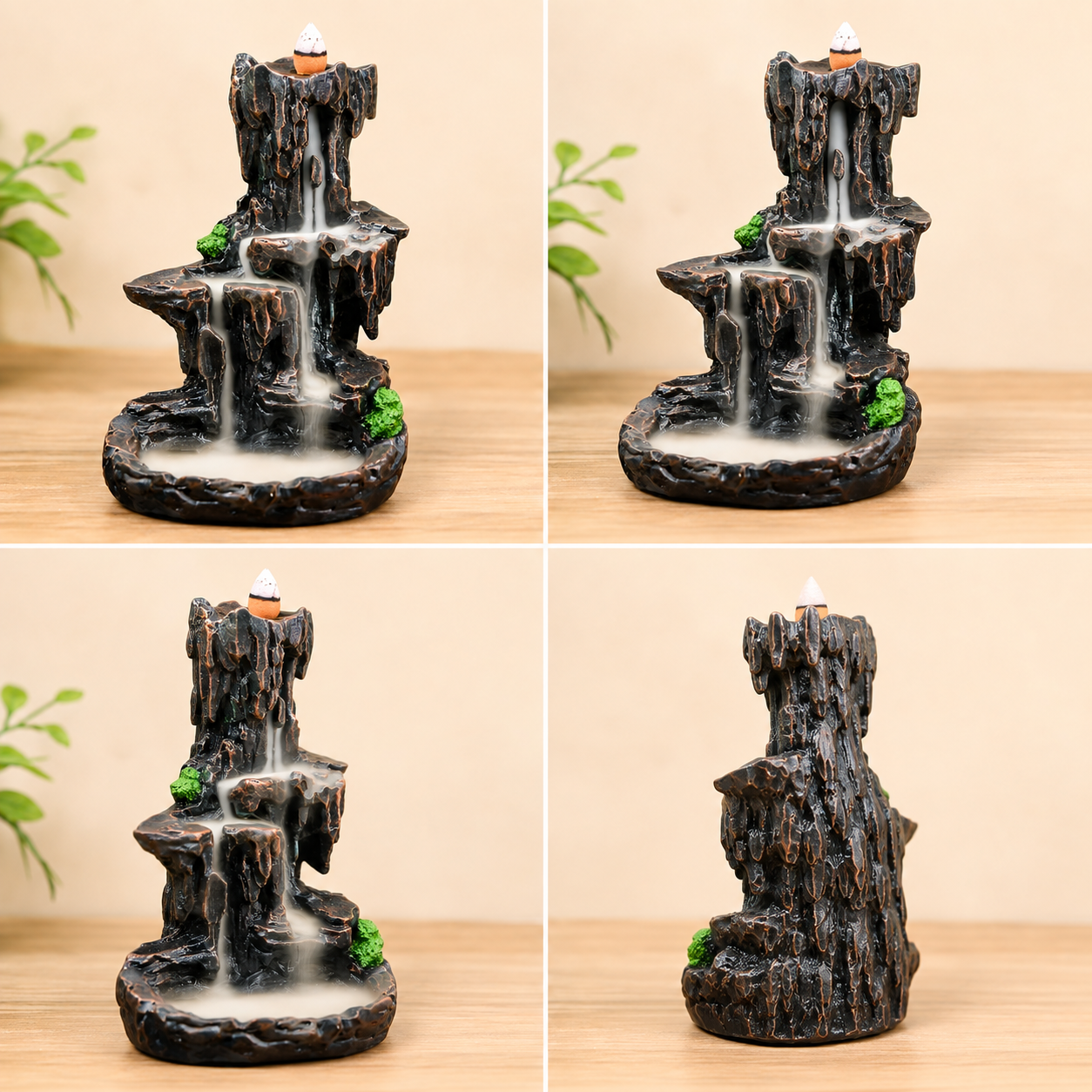 MOUNTAIN WATERFALL BACKFLOW INCENSE BURNER - ANTIQUE & VINTAGE LOOK