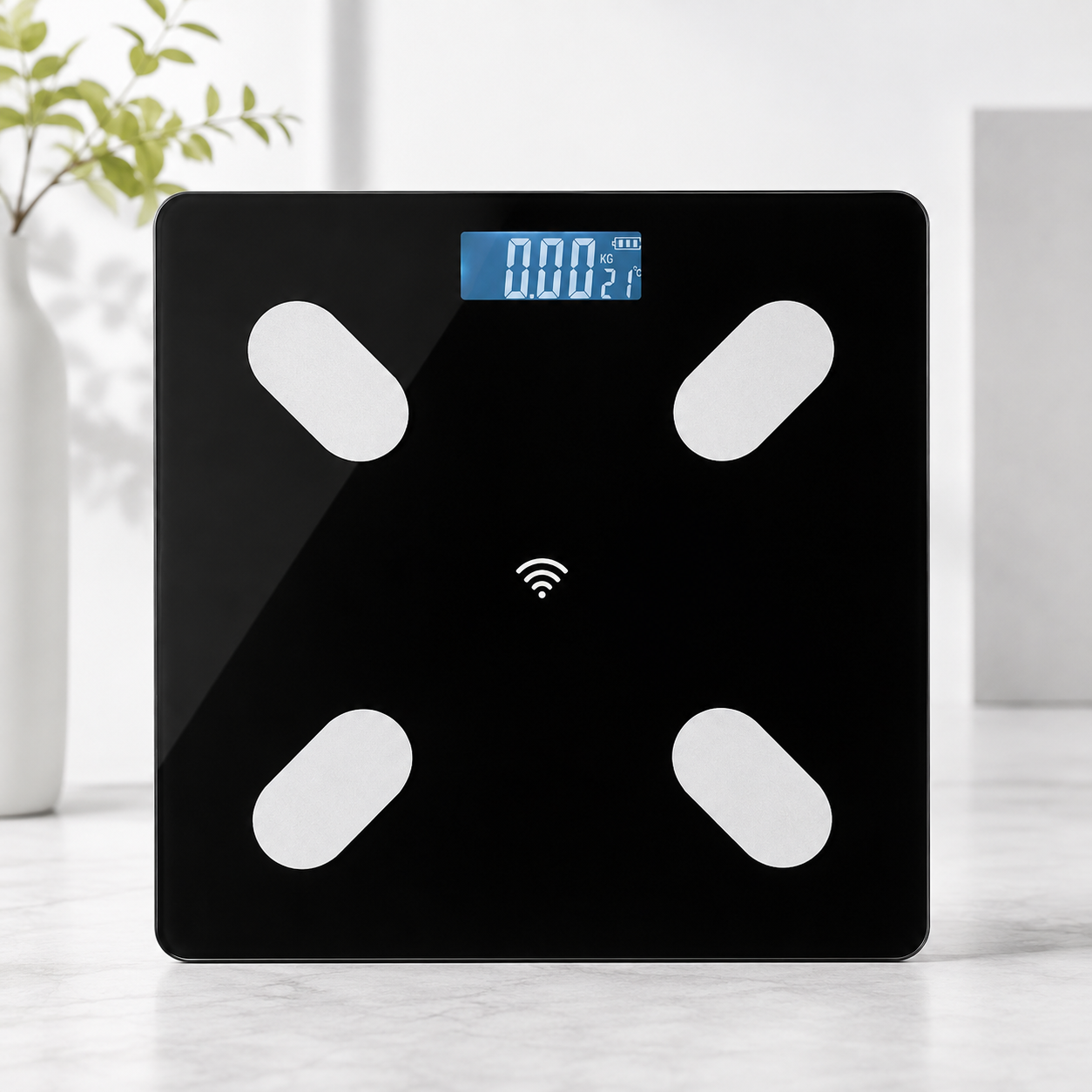 SMART BODY WEIGHING SCALE - BLUETOOTH CONNECTIVITY - MAXIMUM CAPACITY:180KG - BLACK IN COLOR