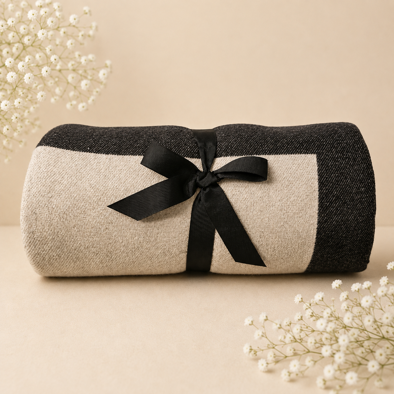 HIGH ST BRAND - BLACK DESIGNED THROW - SOFT, COZY & WARM - 135cm*170cm