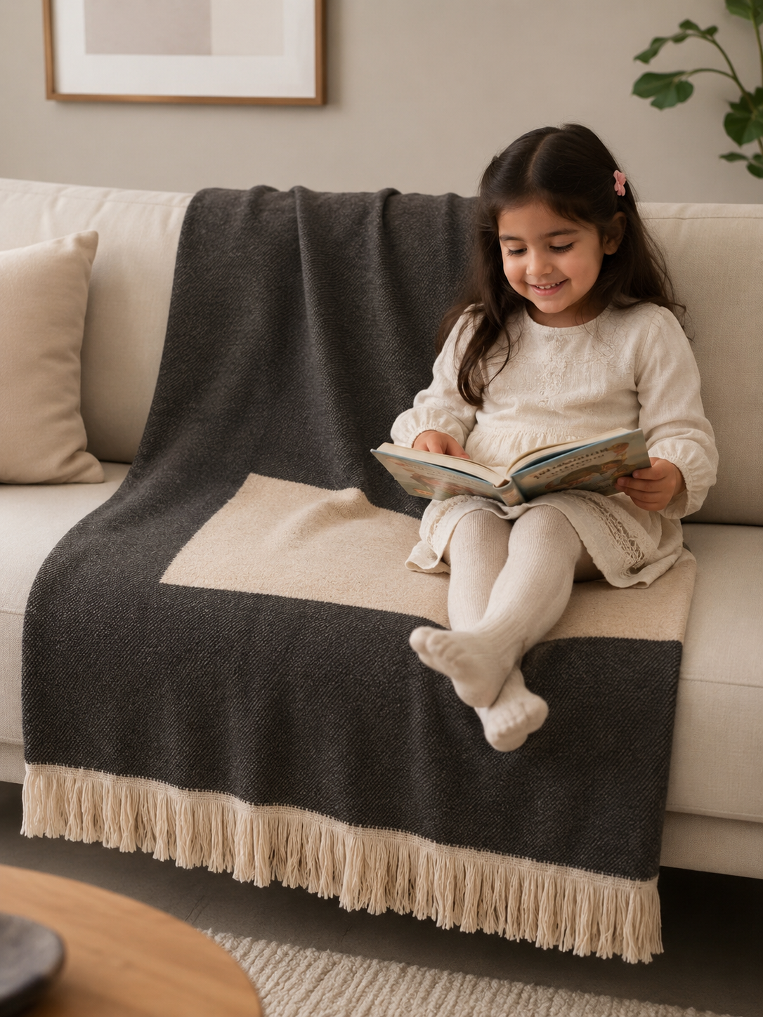 HIGH ST BRAND - BLACK DESIGNED THROW - SOFT, COZY & WARM - 135cm*170cm