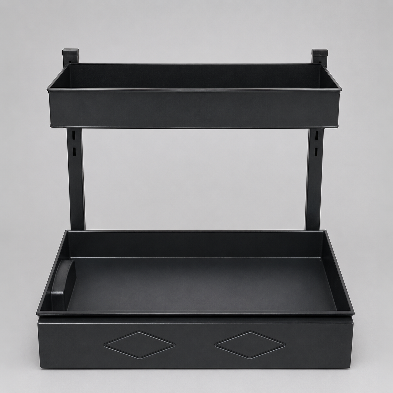SLIDING STORAGE ORGANISER - BLACK EDITION - Suitable for kitchen, bathroom, bedroom, office and utility areas