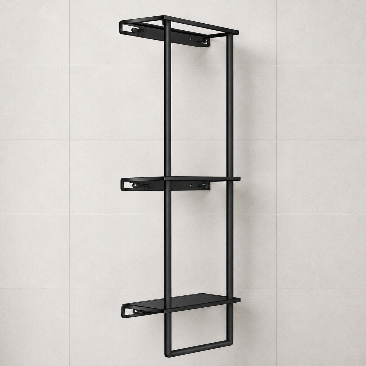 3 TIER TOWEL STORAGE RACK - MODERN & MINIMALIST STYLE - BLACK MATTE
