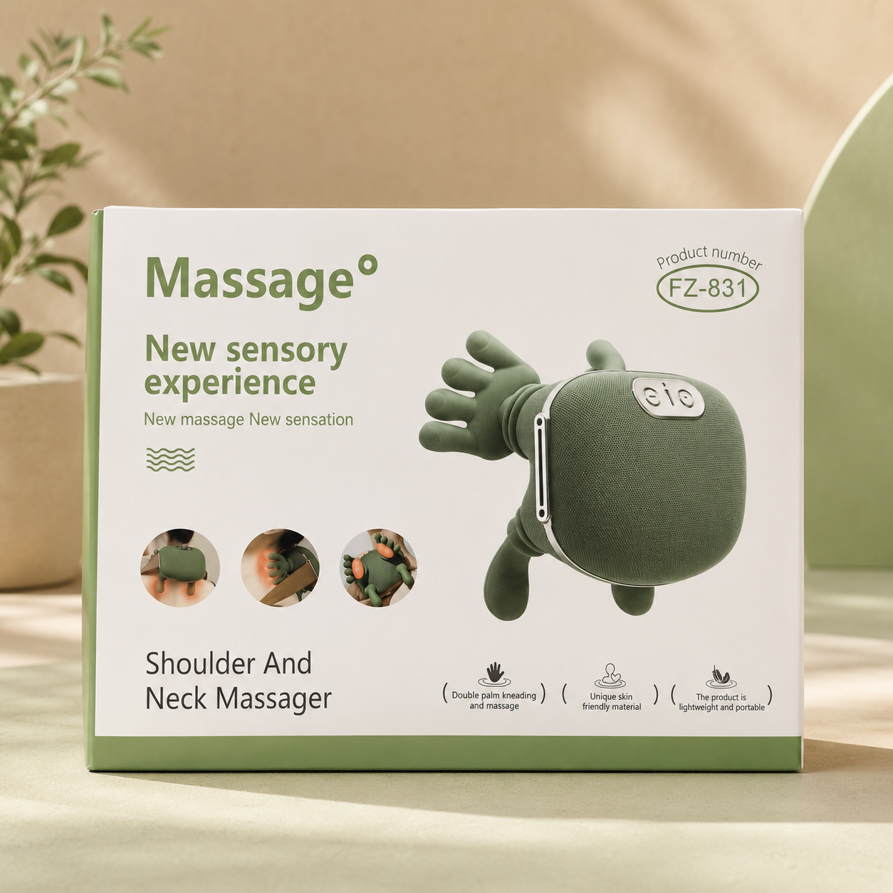 MASSAGE MACHINE FOR SHOULDER AND NECK WITH SENSORY EXPERIENCE - LIGHTWEIGHT & PORTABLE (FZ-831)