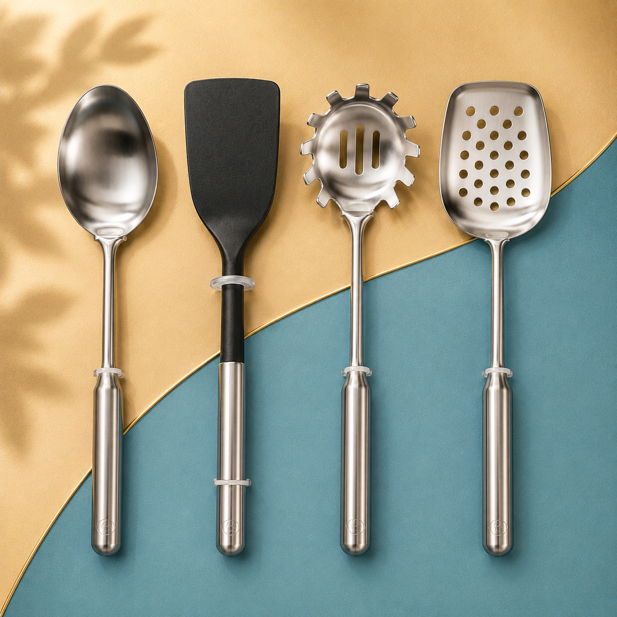 HIGH ST BRAND - TOM KERRIDGE KITCHEN UTENSILS - SET OF 4/PACK - Crafted from stainless steel and silicone