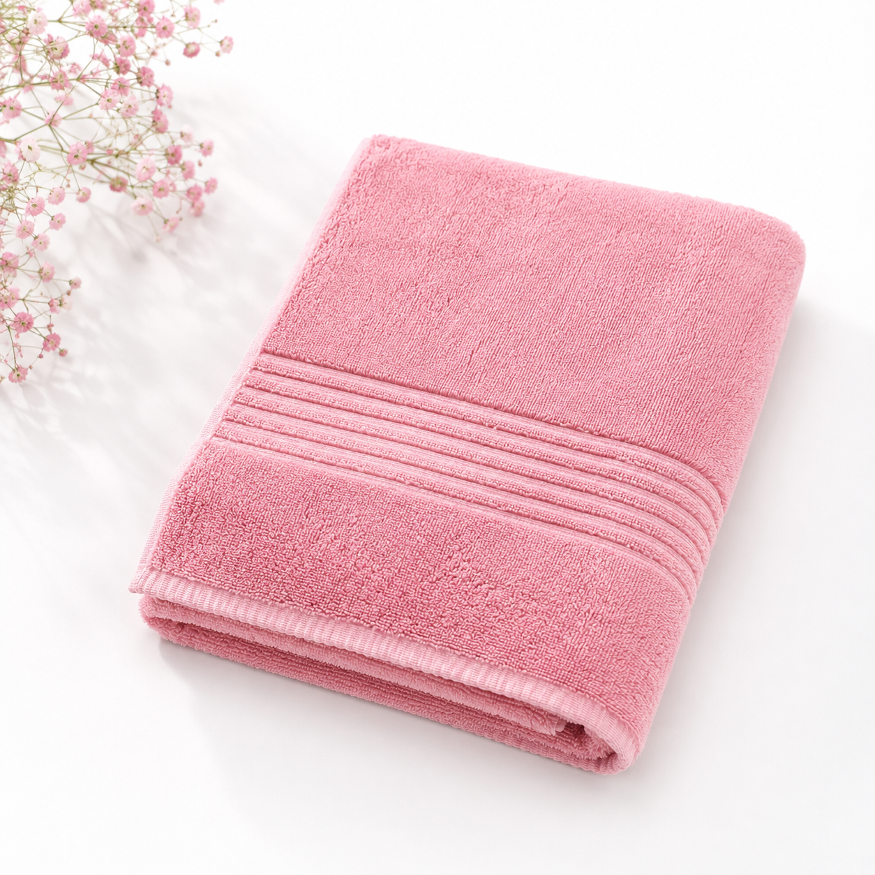 HIGH ST BRAND - HAND TOWEL - LIGHT BLUSH PINK SHADE - 100% EGYPTIAN COTTON & 600GSM - (50cm*90cm)
