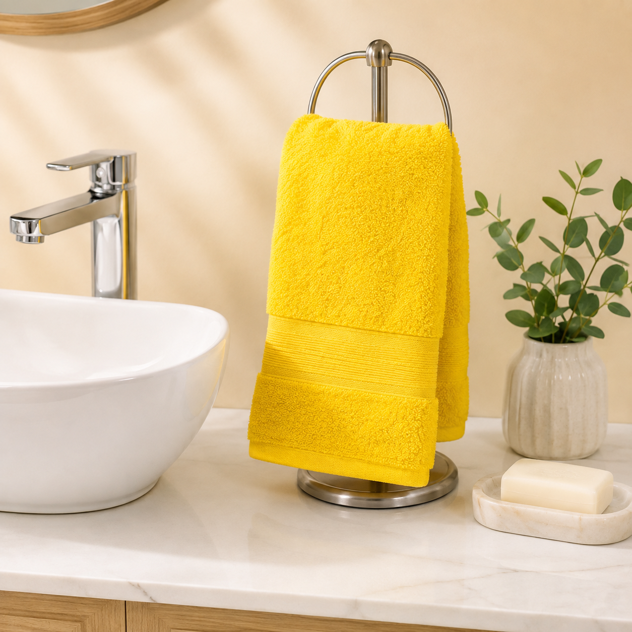 HIGH ST BRAND - HAND TOWEL - YELLOW SHADE - SUPER SOFT COTTON & 550GSM - (50cm*85cm)