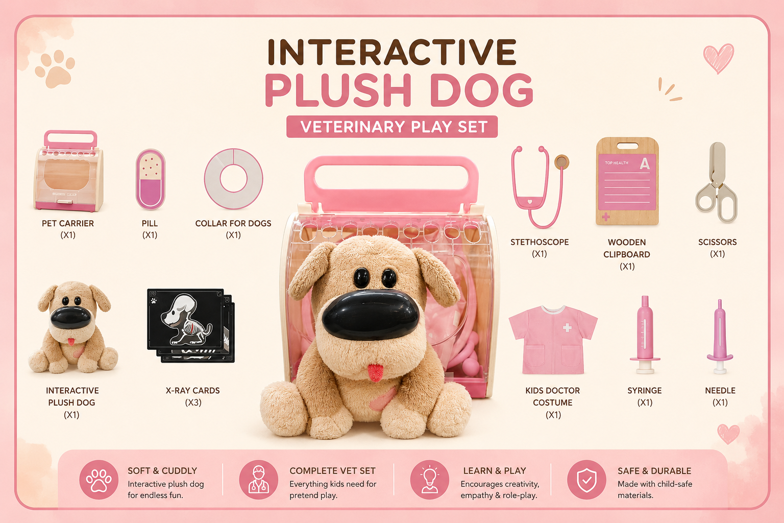 CARE PETS - DR.DOG PLAY SET - MINDFUL VETERINARY PLAY SET FOR KIDS