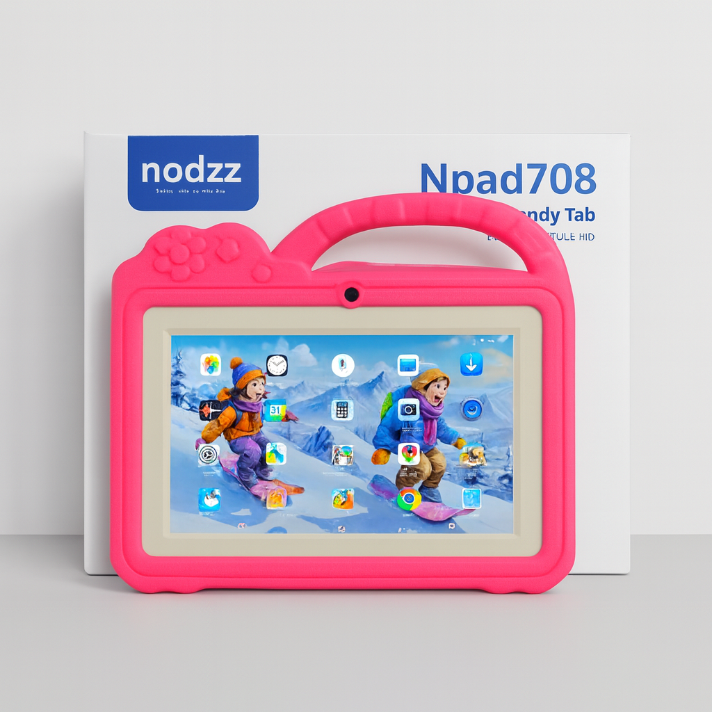 Nodzz NPad708 7-Inch Kids Tablet with Protective Case (Android 14, 4GB RAM + 128GB Storage, WiFi)