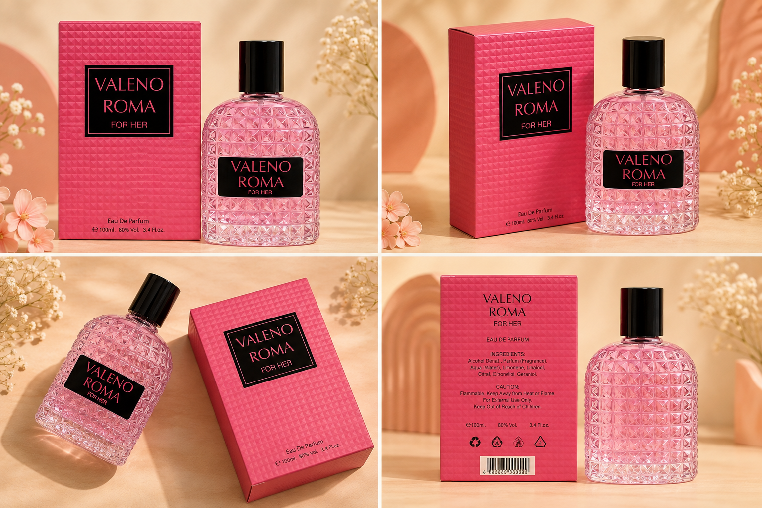 VALENO ROMA FOR HER – EAU DE PARFUM - 100ML - FRESH, FRUITY AND FLRAL NOTES