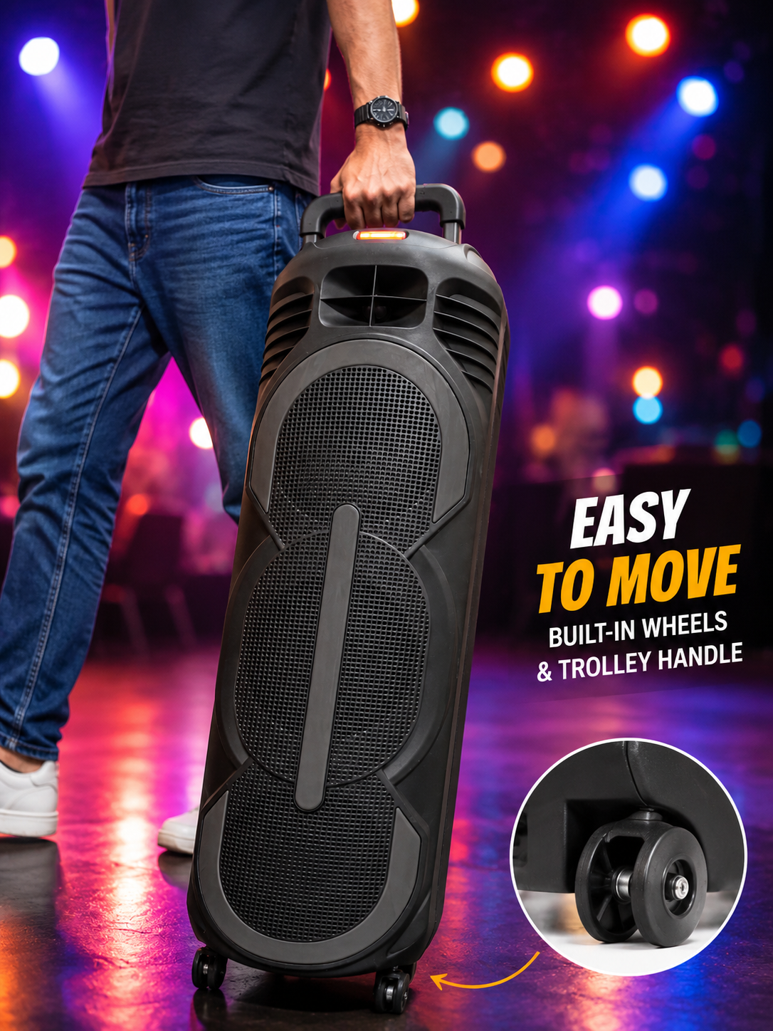 GIANT BLUETOOTH PARTY SPEAKER - (MODEL NO: MS-2062BT-W) - BEST FOR INSIDE & OUTSIDE FUNCTIONS