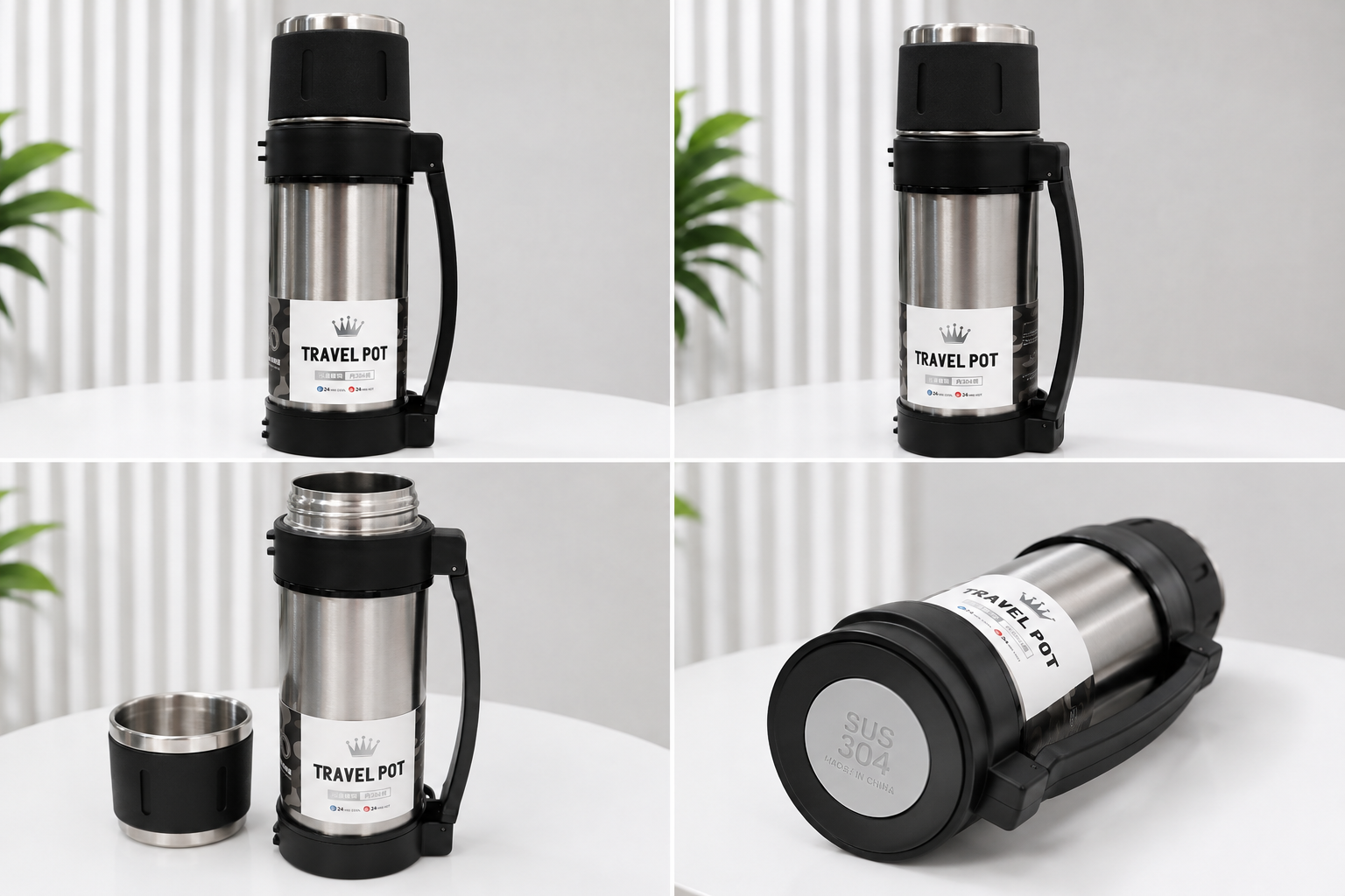 HIGH VACUUM TOURIST KETTLE - STAINLESS STEEL & INSULATED BOTTLE - 2000ml