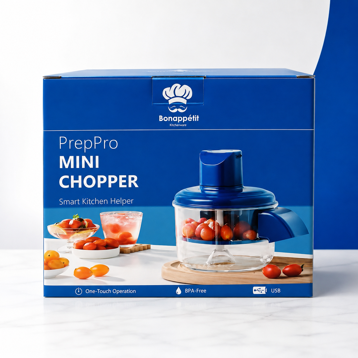 MINI CHOPPER & PEELING MACHINE - PREP PRO SMART KITCHEN HELPER - BLUE COLOR