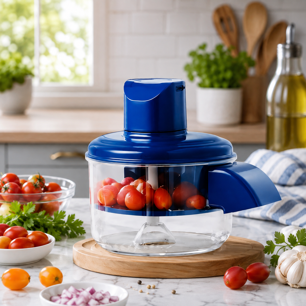 MINI CHOPPER & PEELING MACHINE - PREP PRO SMART KITCHEN HELPER - BLUE COLOR