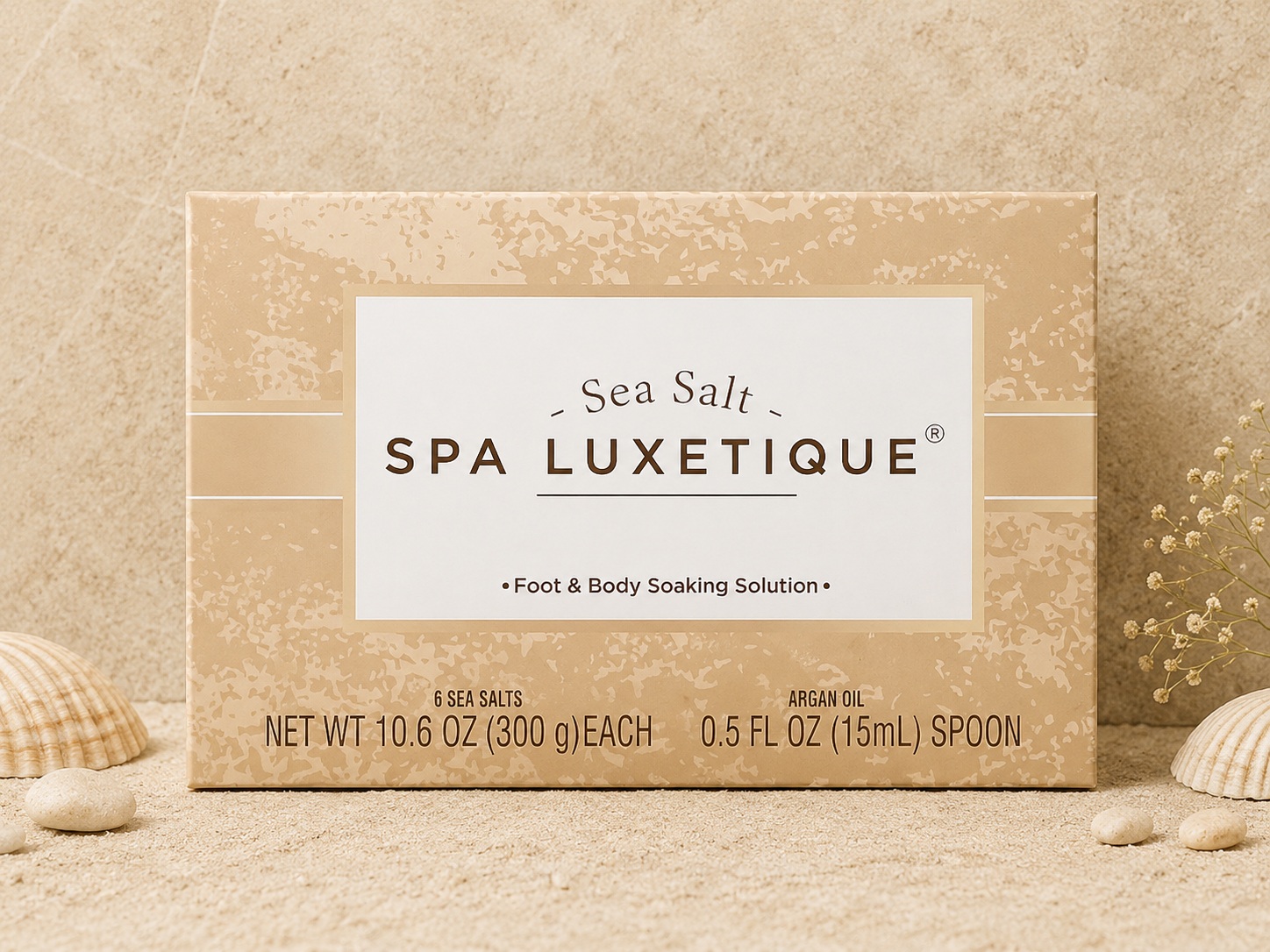 FOOT & BODY SOAKING SOLUTION GIFT SET - INCLUDING 6 SEA SALTS & ARGAN OIL by SPA LUXETIQUE