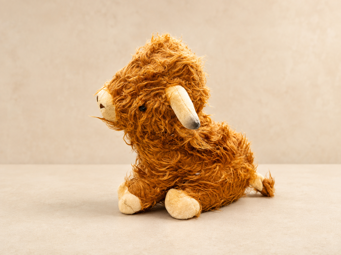 COW SOFT TOY - GOLDEN BROWN FURRY ARTICLE - by HIGHLAND HUGS