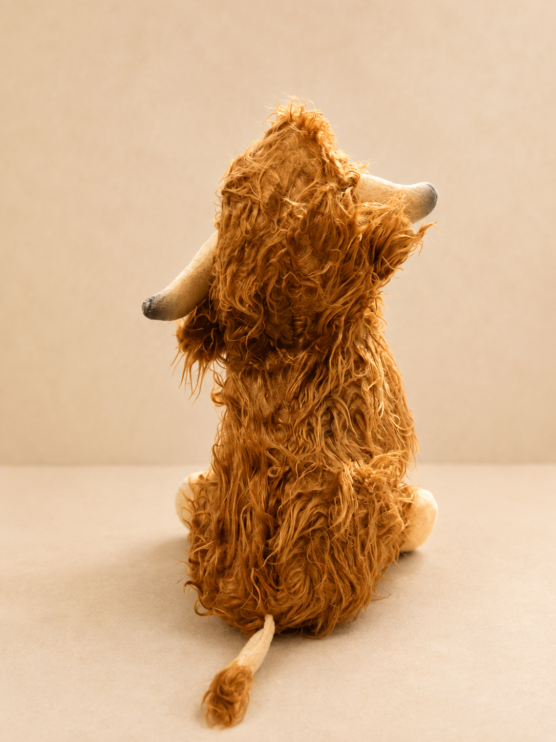 COW SOFT TOY - GOLDEN BROWN FURRY ARTICLE - by HIGHLAND HUGS