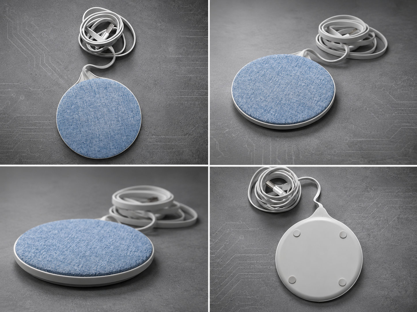 FAST WIRELESS CHARGING PAD WITH USB - DENIM BLUE EDITION