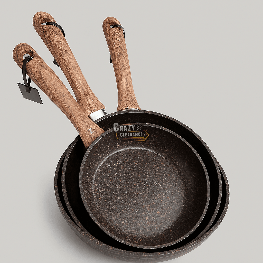 Premium Non-Stick Copper Frying Pan Set – 3 Piece