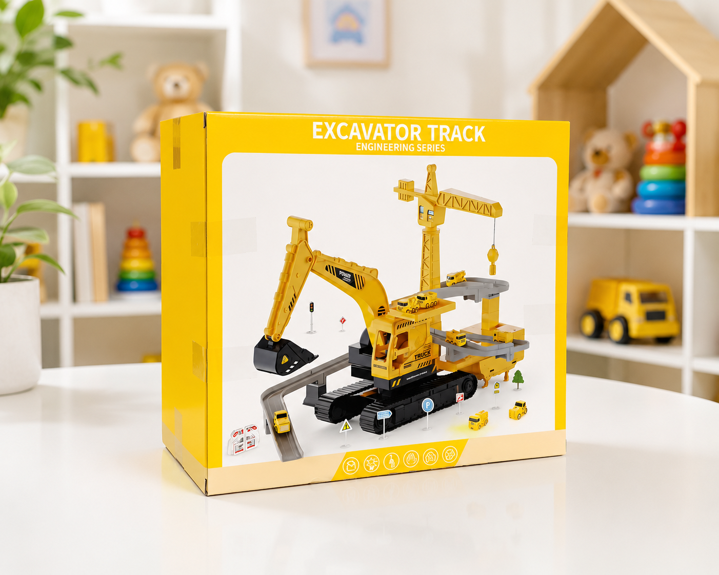 EXCAVATOR TRACK - CONSTRUCTION PLAY SET - ENGINEERING SERIES