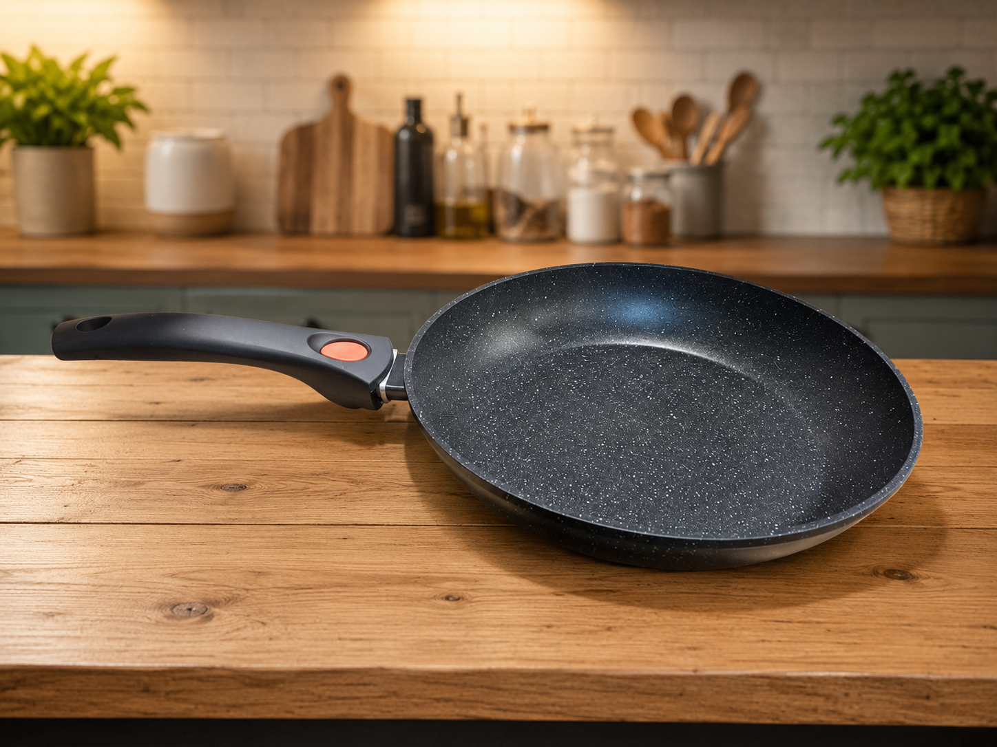 FRY PAN WITH DETACHABLE HANDLE - 28cm - INDUCTION COMPATIBLE WITH PFOA & PTFE-Free - BLACK EDITION by EISENBACH