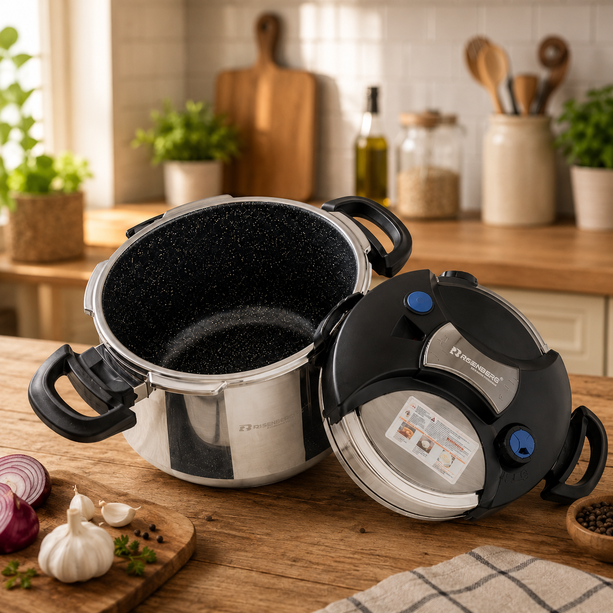 STAINLESS STEEL PRESSURE COOKER - 5 Litre by ROSENBERG