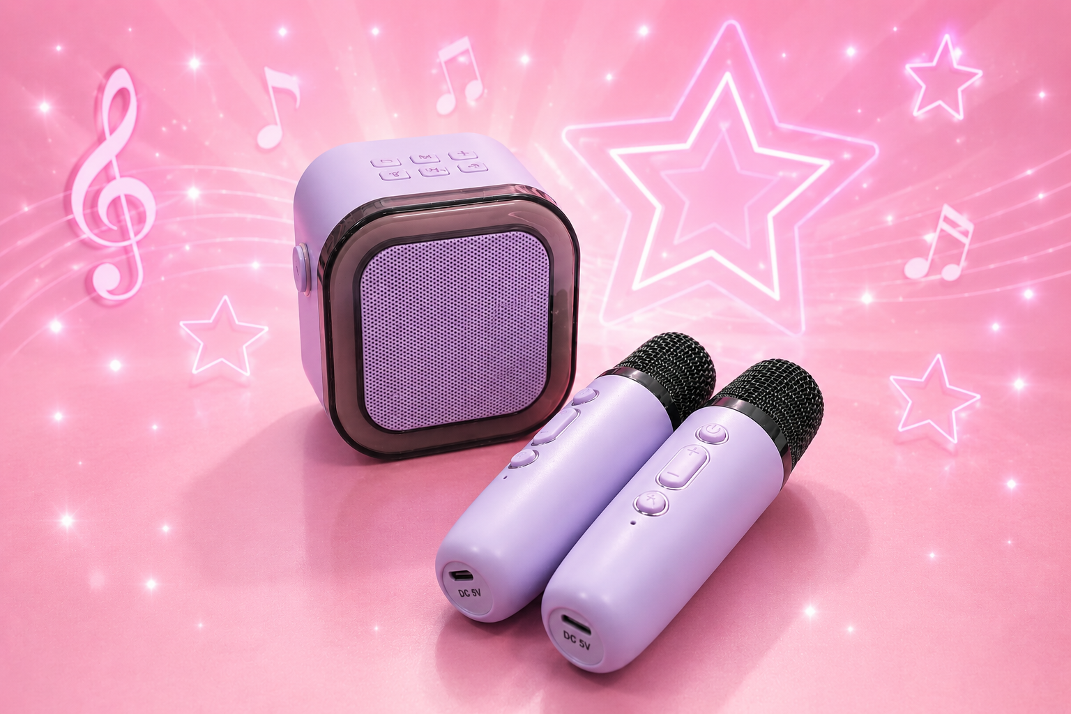 KARAOKE WIRELESS BLUETOOTH SPEAKER WITH DUAL MICROPHONES - FOR ABOVE 3 YEARS