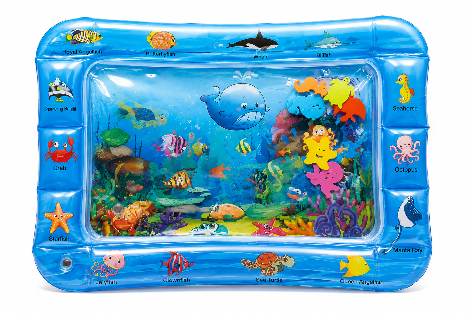 BABY WATER PLAY MAT - SEALIFE THEME FOR BABIES AGED 3 MONTHS AND ABOVE - NON-TOXIC & BPA-FREE