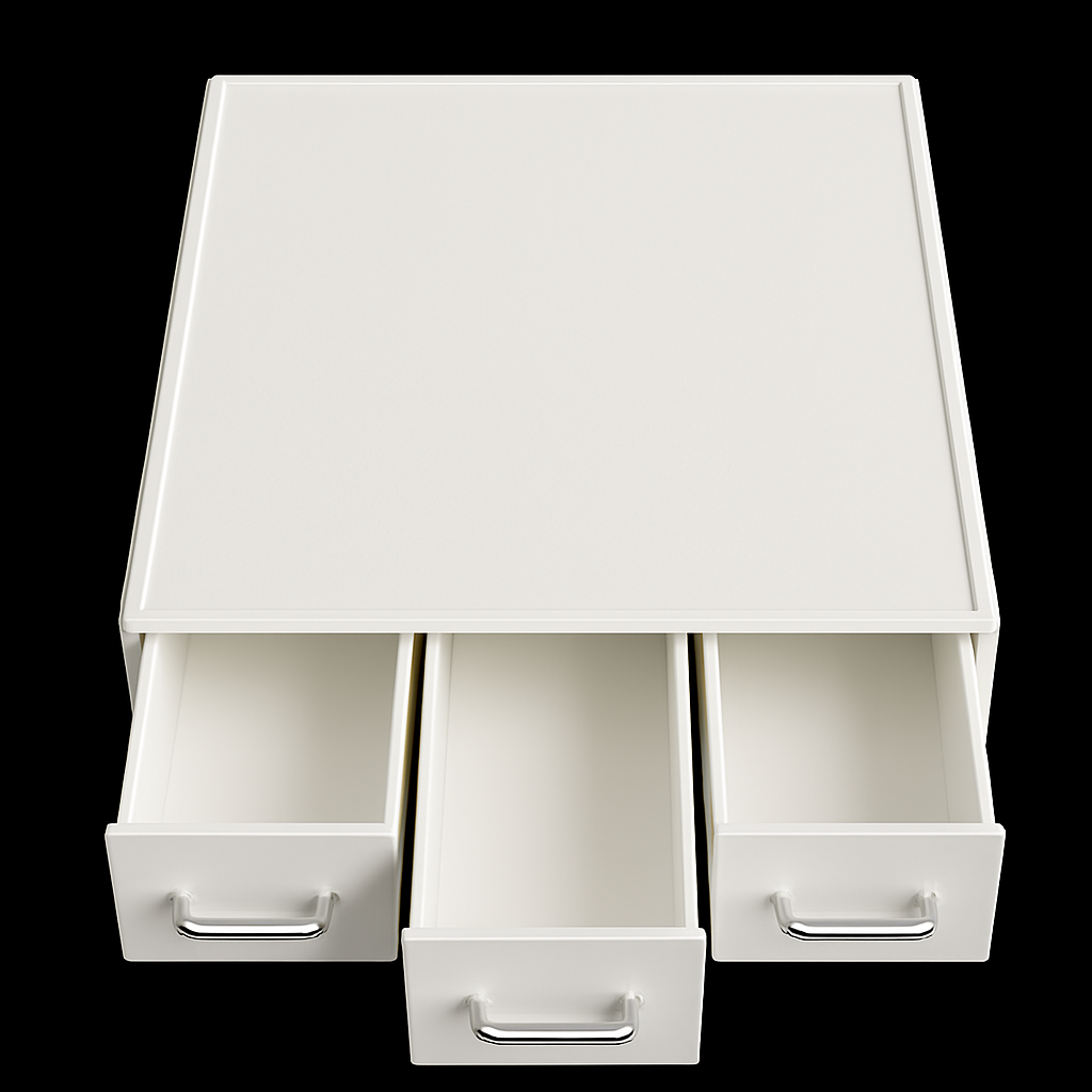 Halter Coffee Drawer Organizer – 3-Drawer Storage Unit (White)