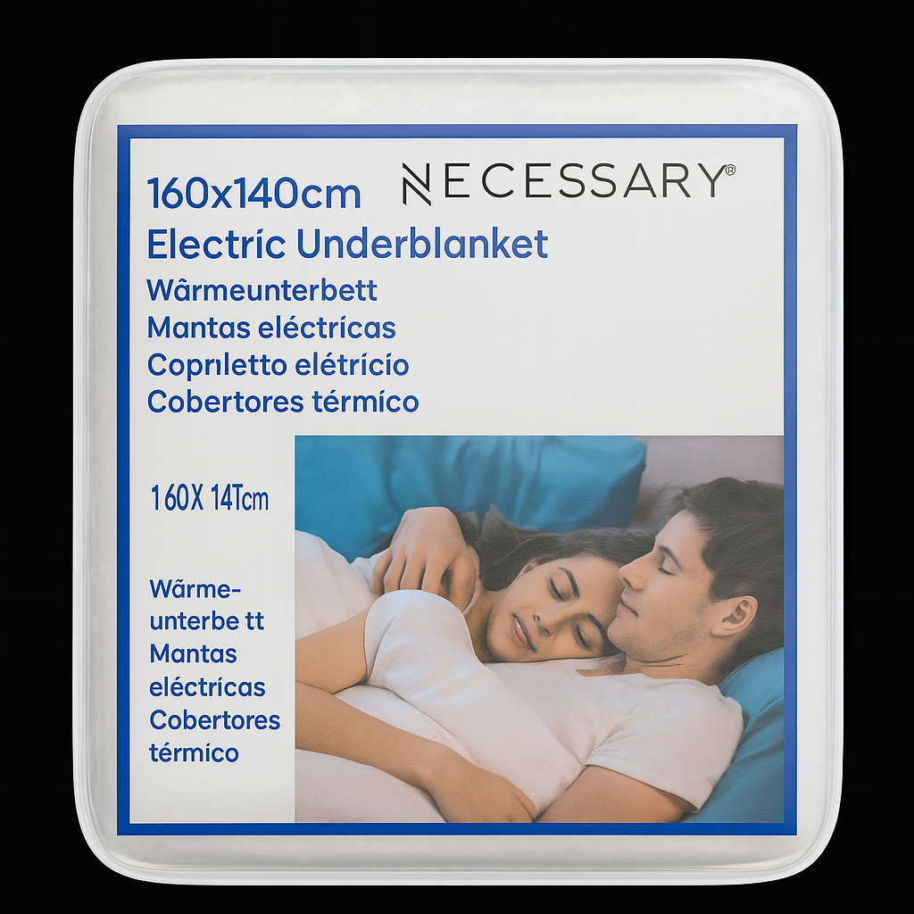 NECESSARY Electric Underblanket – 160 x 140 cm | Dual Control Heating Mattress Cover