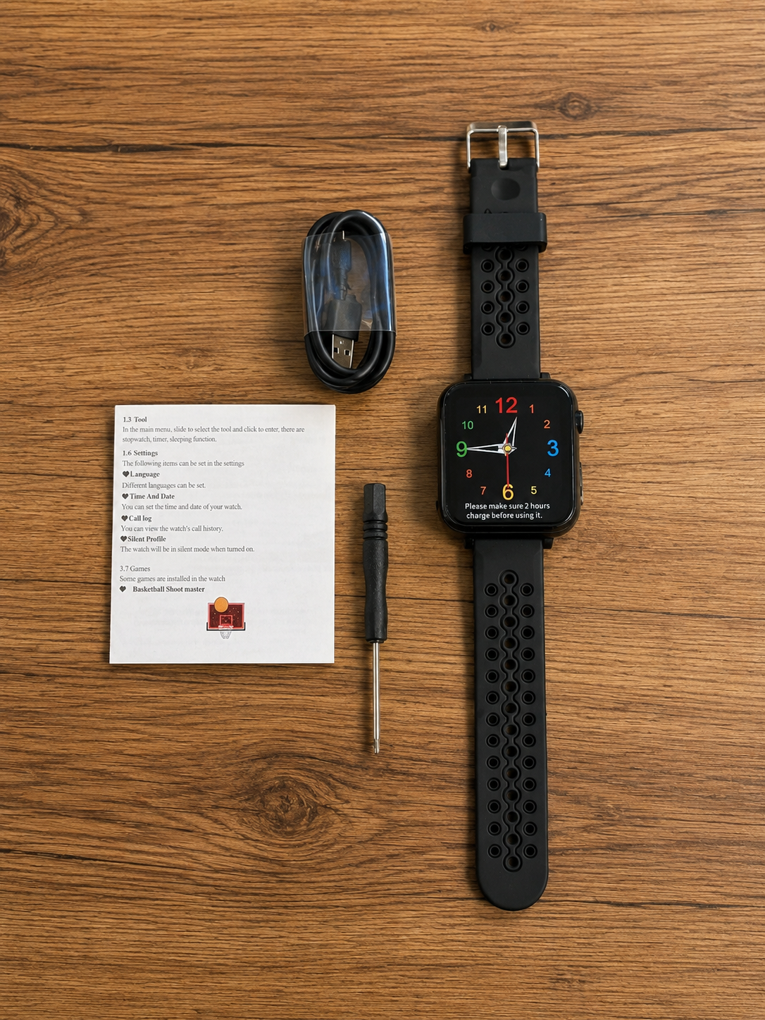 KIDS MULTI-FUNCTIONAL SMART WATCH IN 3 DIFFERENT COLORS - BLACK/BLUE/PINK