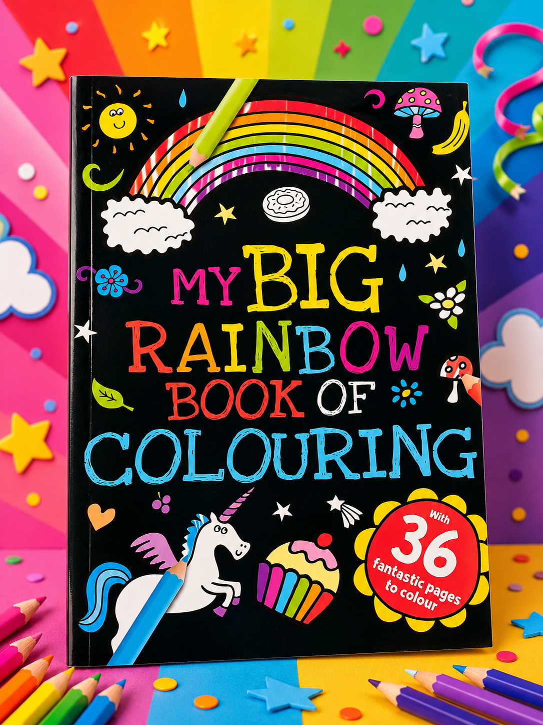 MY BIG RAINBOW BOOK OF COLOURING - 36 SHEETS TO COLOR