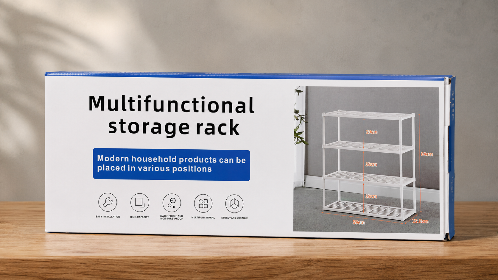 MULTIFUNCTIONAL STORAGE RACK - WHITE IN COLOR