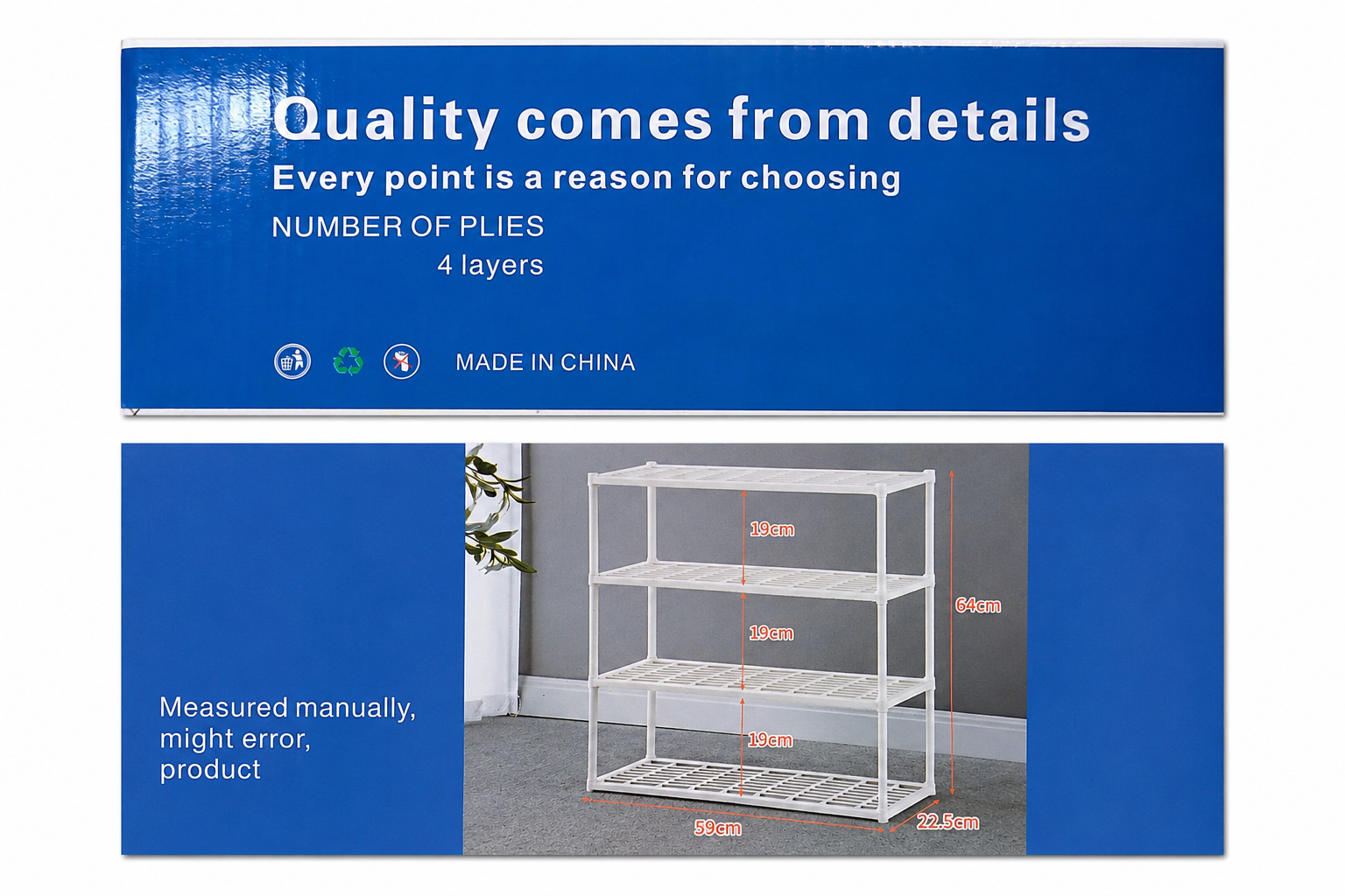 MULTIFUNCTIONAL STORAGE RACK - WHITE IN COLOR