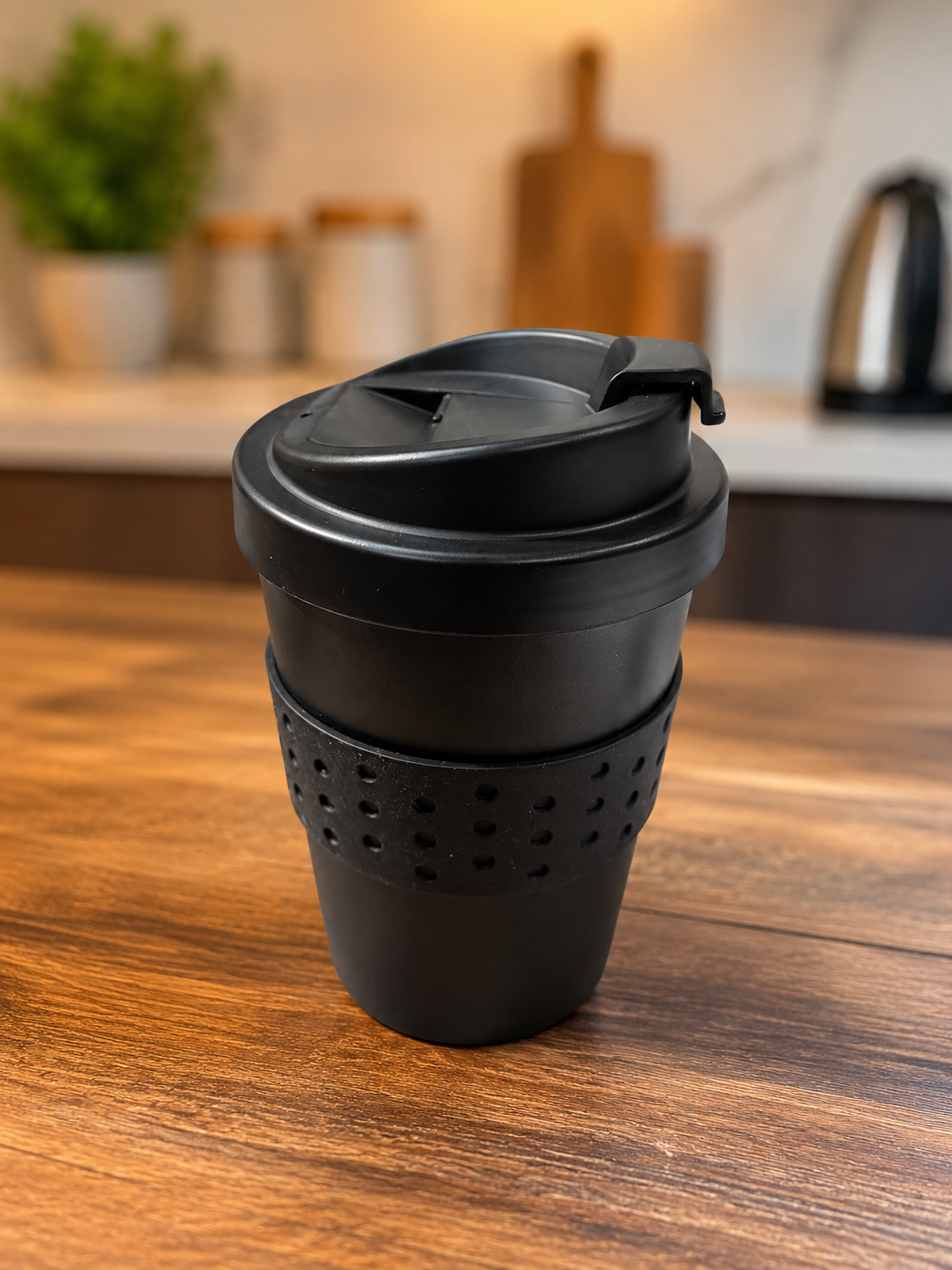 COFFEE TRAVEL MUG - REUSABLE+CLASSY BLACK