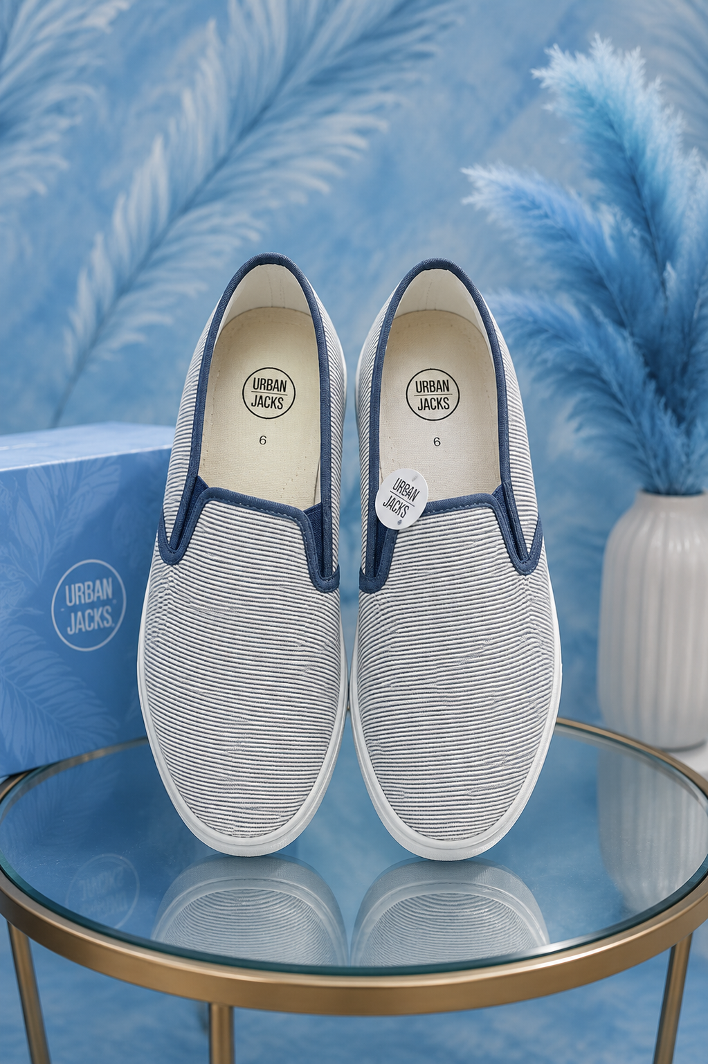 WOMEN CASUAL STRIPED FOOTWEAR - EVERYDAY USE - SIZE-6 by URBAN JACKS(ORLA)
