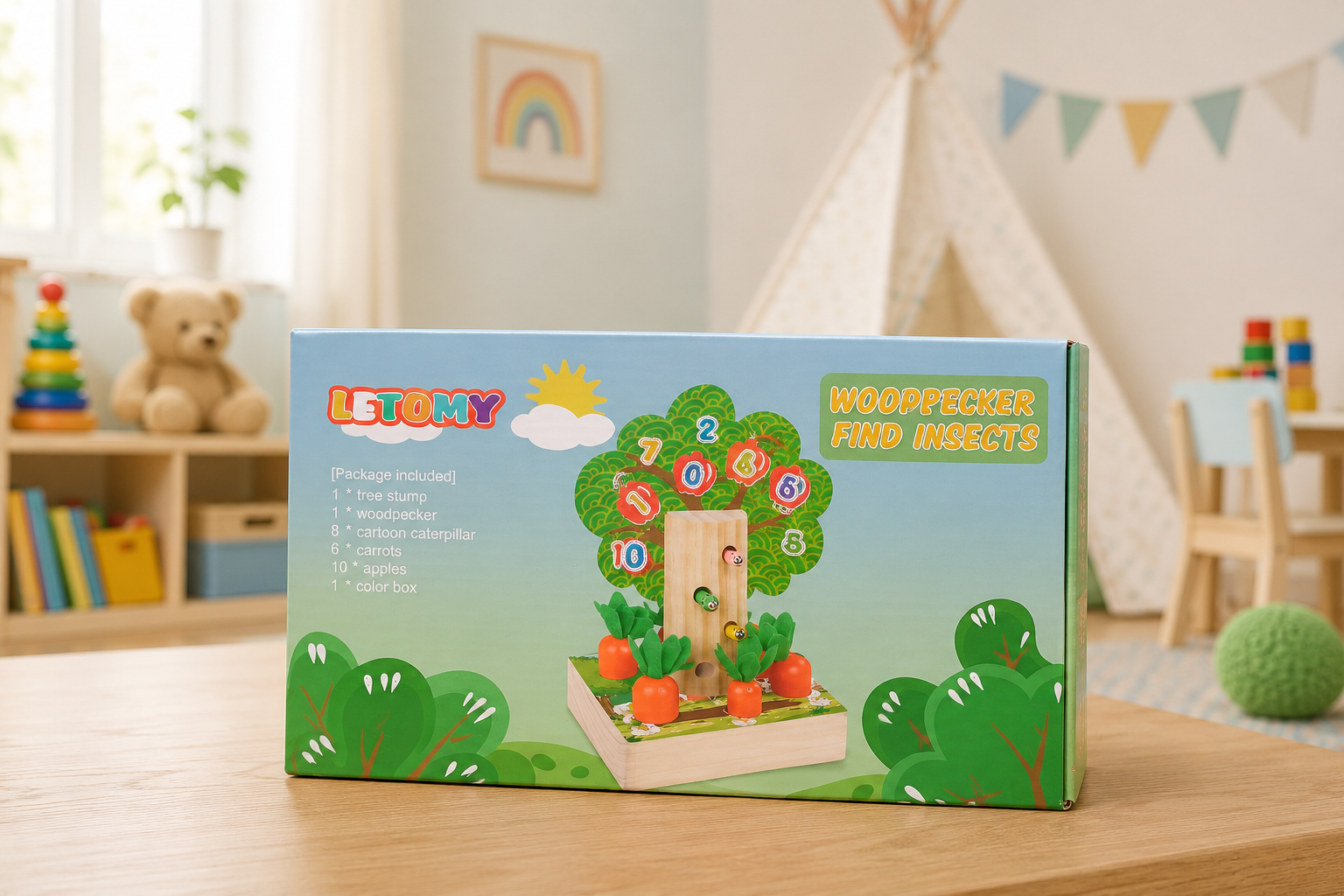 WOOD PECKER GAME - FOR 3 YEARS AND ABOVE - EDUCATIONAL GAME -by LETOMY