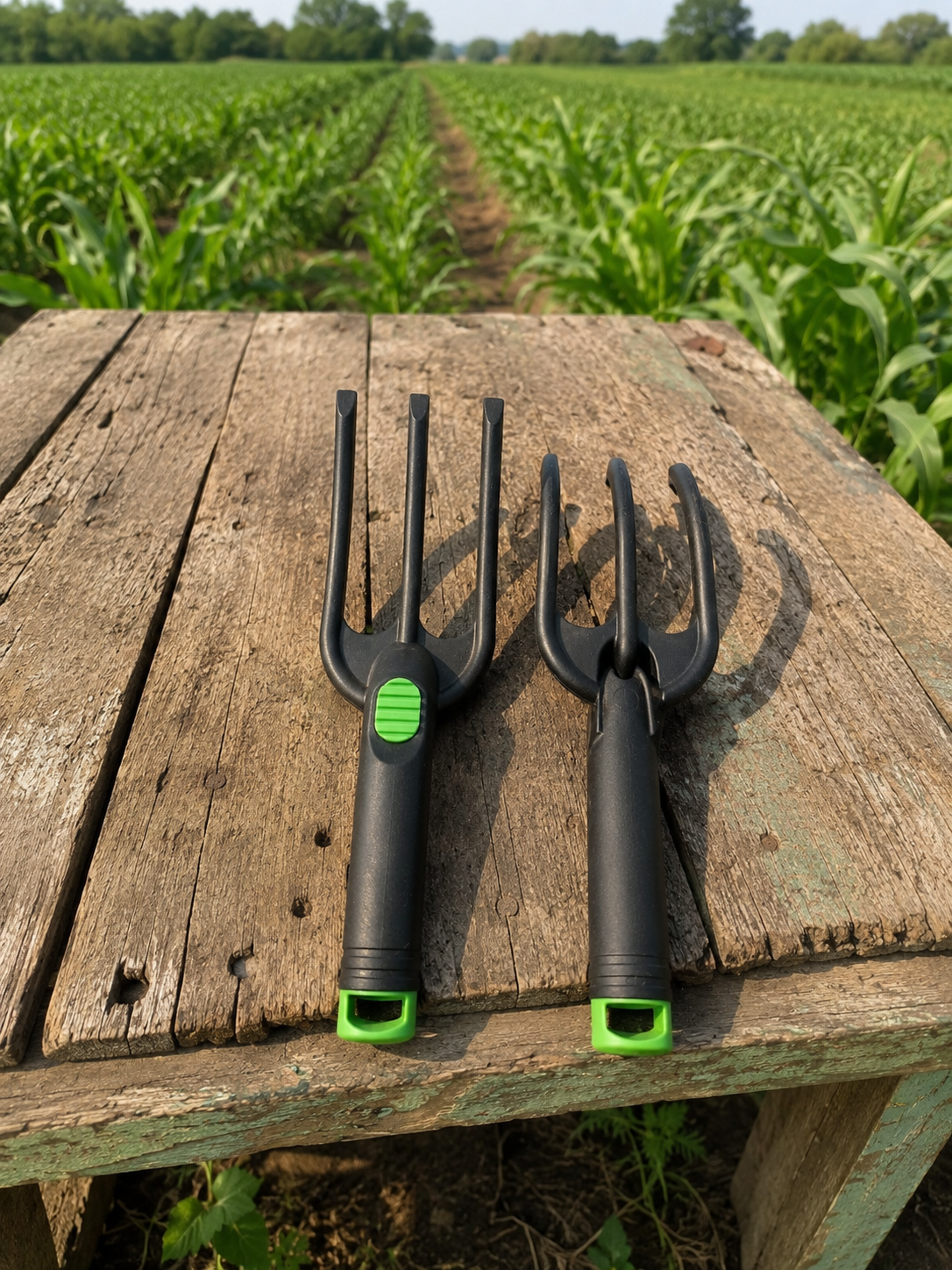 GARDEN HAND FORKS - SET OF 2 IN 1 PACK -  DURABLE + NON-SLIP HANDLES - by HIGH STREET