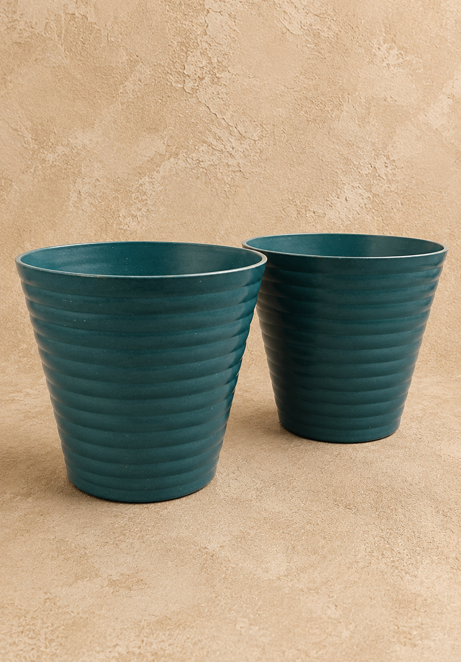 COLOURFUL RIBBED POT SET - ROUND SHAPED - 8 PIECES/PACK