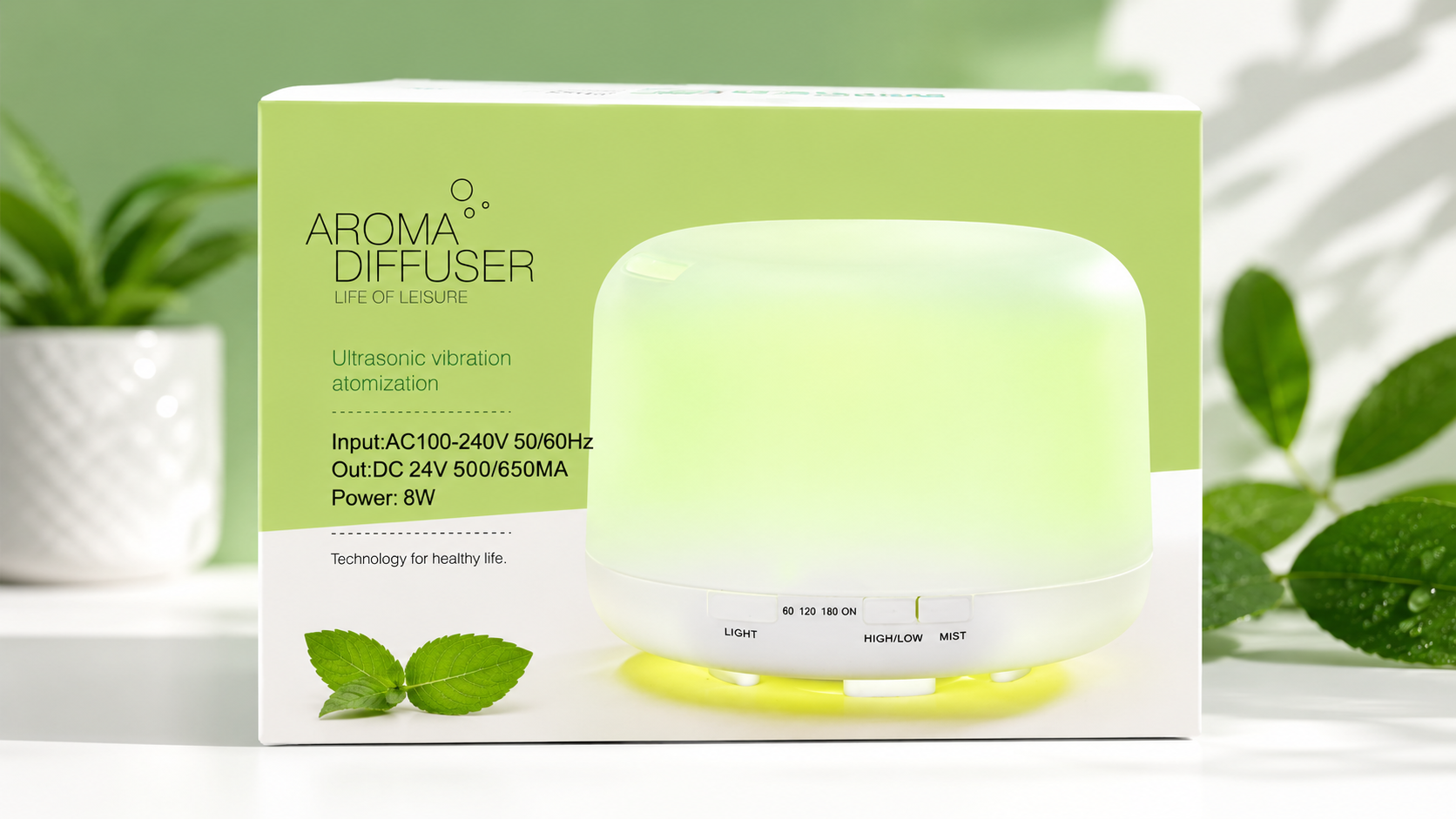 AROMA DIFFUSER WITH REMOTE INSIDE - PORTABLE & ELEGANT by MISERWE