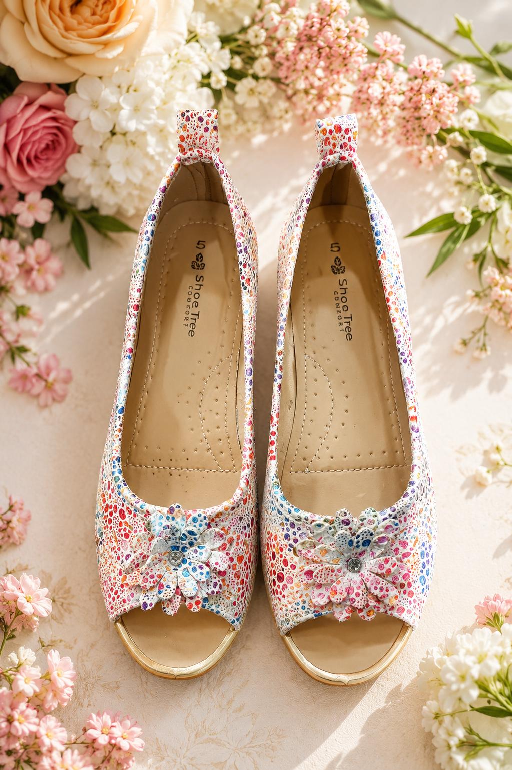 WOMEN WEDGE SLIP-ON SHOES - MULTICOLOR - SIZE-5 - STYLE-SHIRLEY