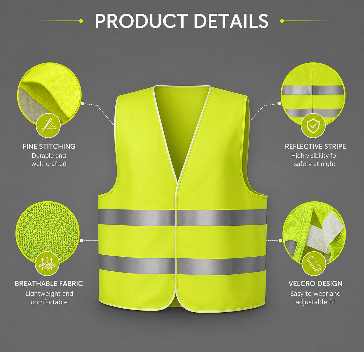 KIDS HI-VIS VEST - REFLECTIVE+WIDE APPLICATION