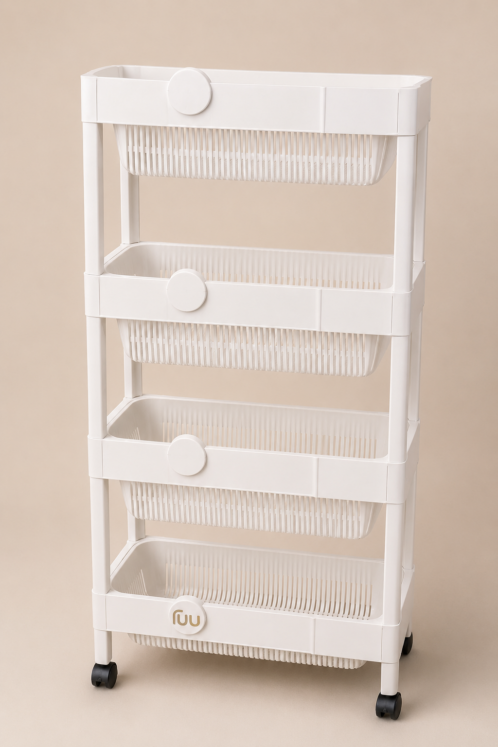 4 Tier Rolling Storage Trolley Cart – Multi-Purpose Kitchen, Bathroom & Home Organizer with Wheels
